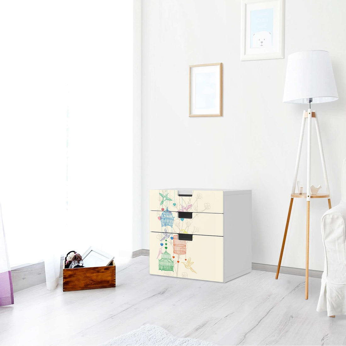 Folie für Möbel Birdcage - IKEA Stuva Kommode - 3 Schubladen (Kombination 1) - Wohnzimmer