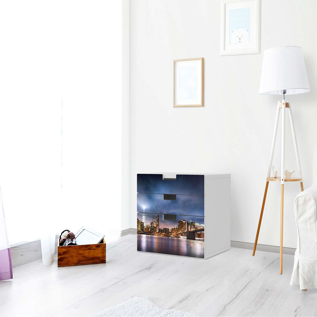 Folie für Möbel Brooklyn Bridge - IKEA Stuva Kommode - 3 Schubladen (Kombination 1) - Wohnzimmer