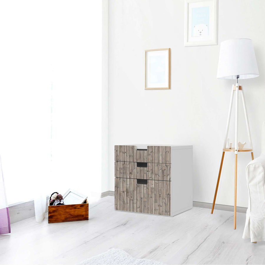 Folie für Möbel Dark washed - IKEA Stuva Kommode - 3 Schubladen (Kombination 1) - Wohnzimmer