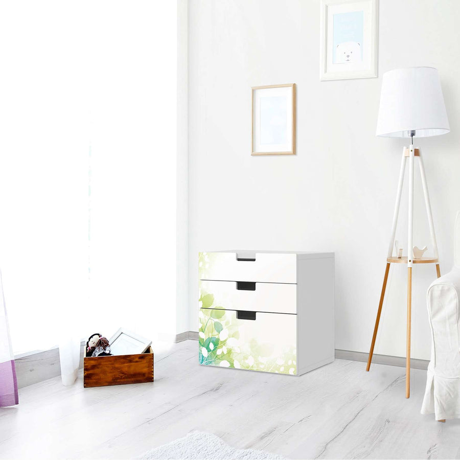 Folie für Möbel Flower Light - IKEA Stuva Kommode - 3 Schubladen (Kombination 1) - Wohnzimmer
