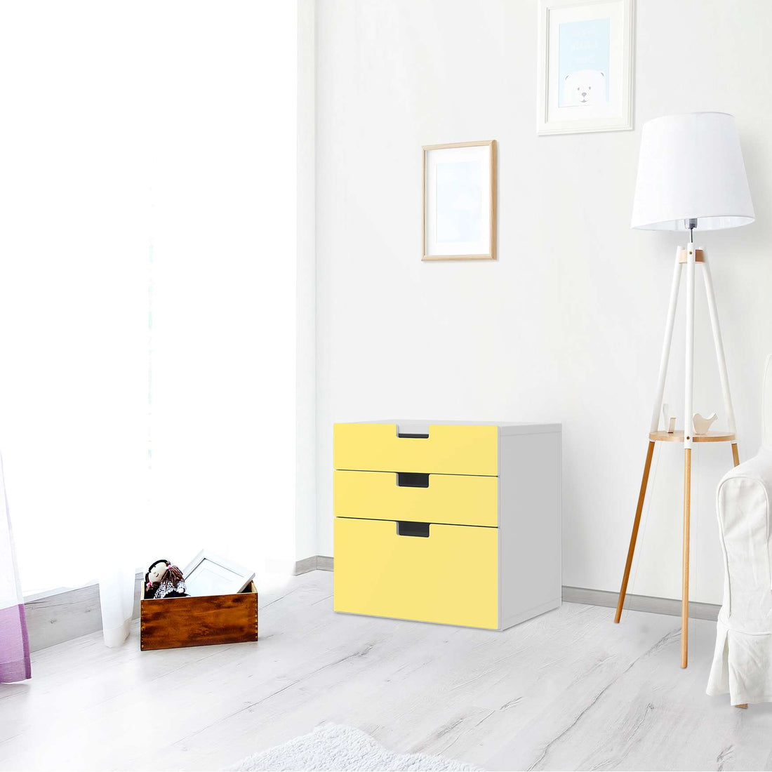 Folie für Möbel Gelb Light - IKEA Stuva Kommode - 3 Schubladen (Kombination 1) - Wohnzimmer