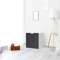 Folie für Möbel Grau Dark - IKEA Stuva Kommode - 3 Schubladen (Kombination 1) - Wohnzimmer