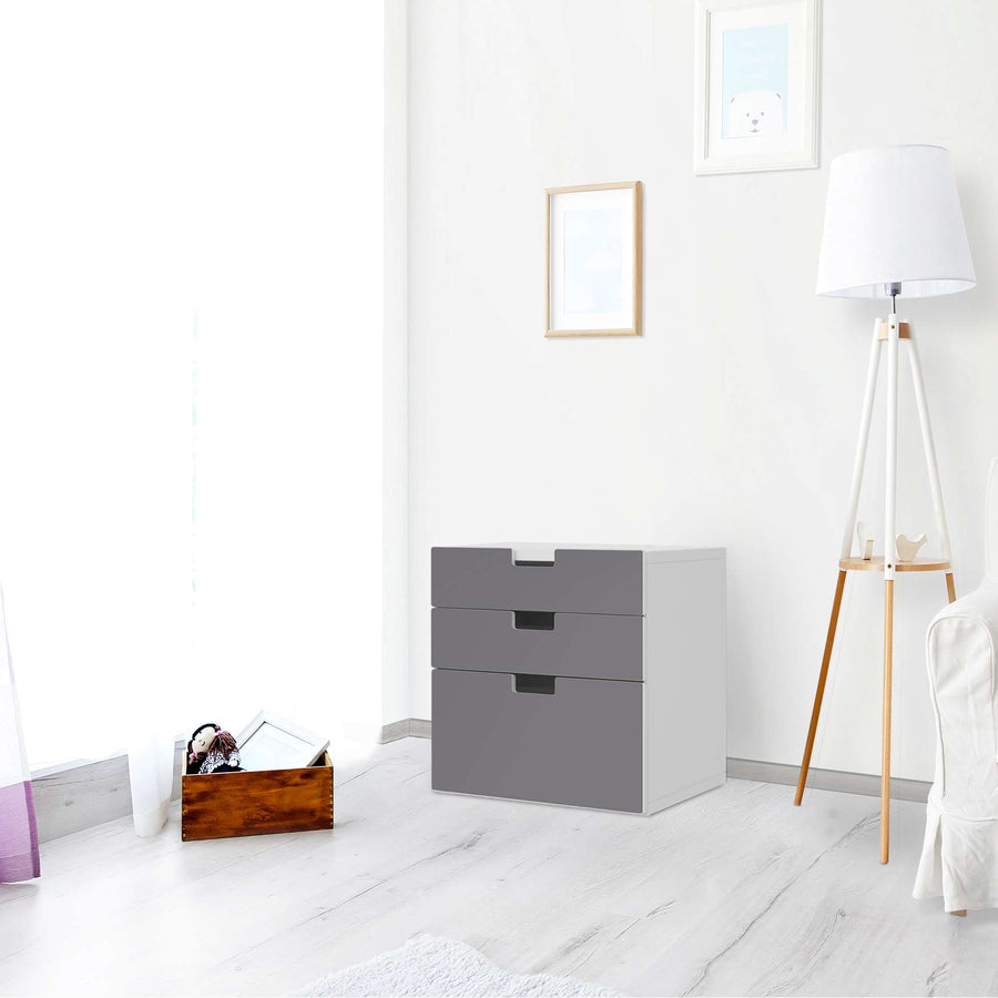 Folie für Möbel Grau Light - IKEA Stuva Kommode - 3 Schubladen (Kombination 1) - Wohnzimmer