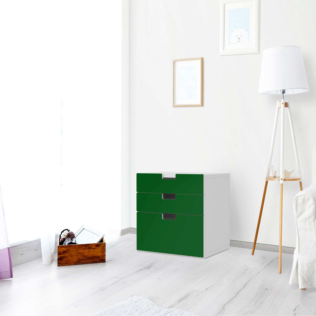 Folie für Möbel Grün Dark - IKEA Stuva Kommode - 3 Schubladen (Kombination 1) - Wohnzimmer