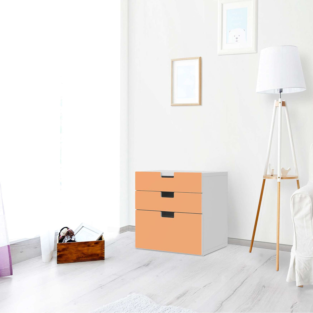 Folie für Möbel Orange Light - IKEA Stuva Kommode - 3 Schubladen (Kombination 1) - Wohnzimmer