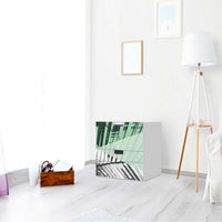 Folie für Möbel Palmen mint - IKEA Stuva Kommode - 3 Schubladen (Kombination 1) - Wohnzimmer
