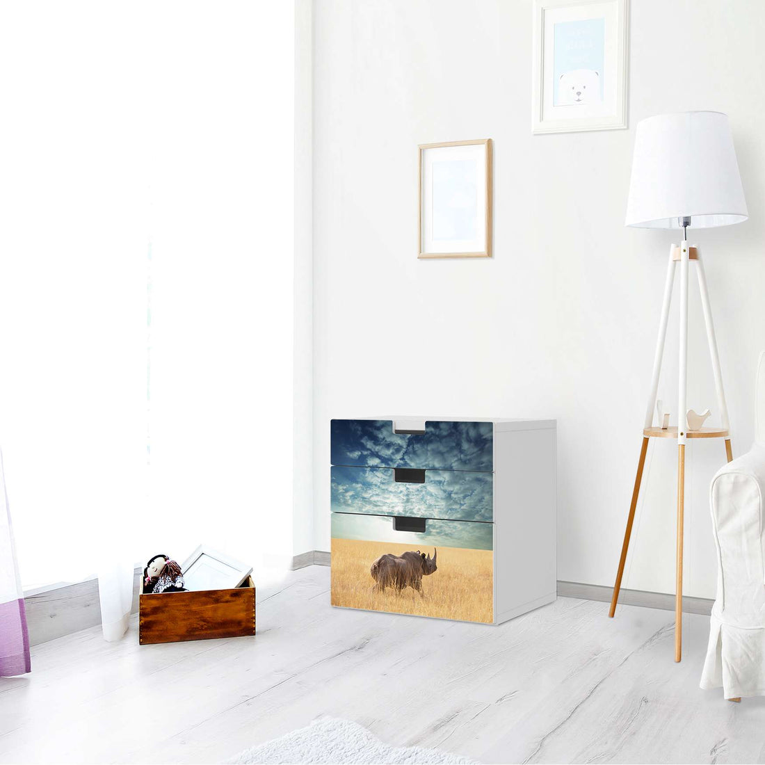 Folie für Möbel Rhino - IKEA Stuva Kommode - 3 Schubladen (Kombination 1) - Wohnzimmer