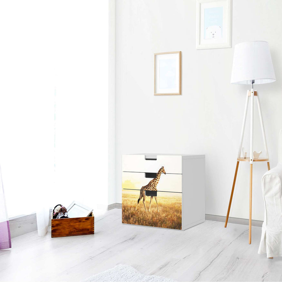 Folie für Möbel Savanna Giraffe - IKEA Stuva Kommode - 3 Schubladen (Kombination 1) - Wohnzimmer