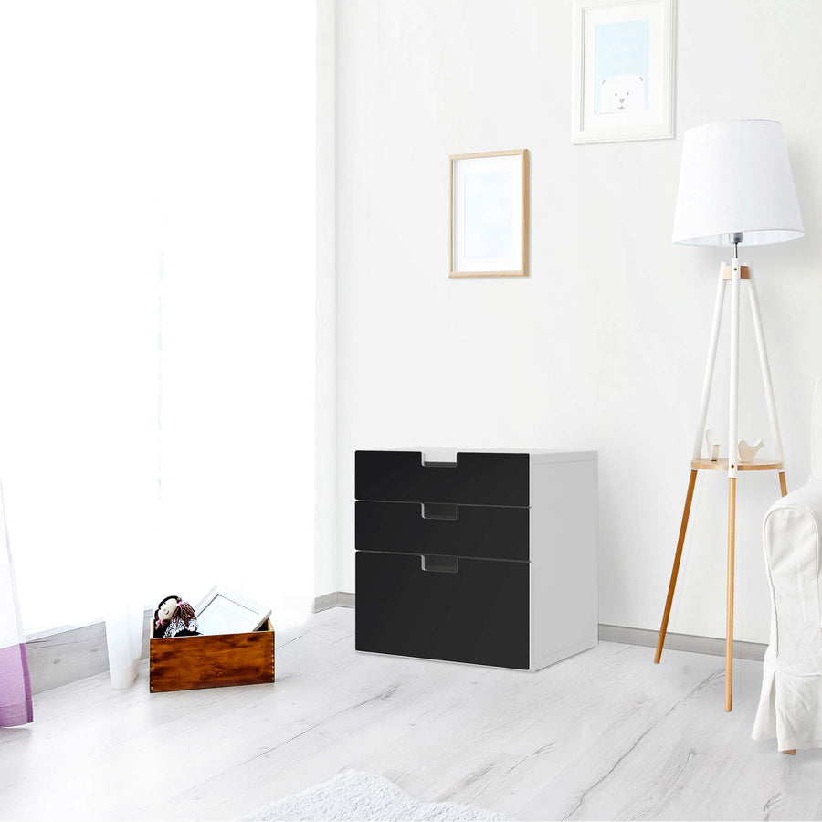 Folie für Möbel Schwarz - IKEA Stuva Kommode - 3 Schubladen (Kombination 1) - Wohnzimmer