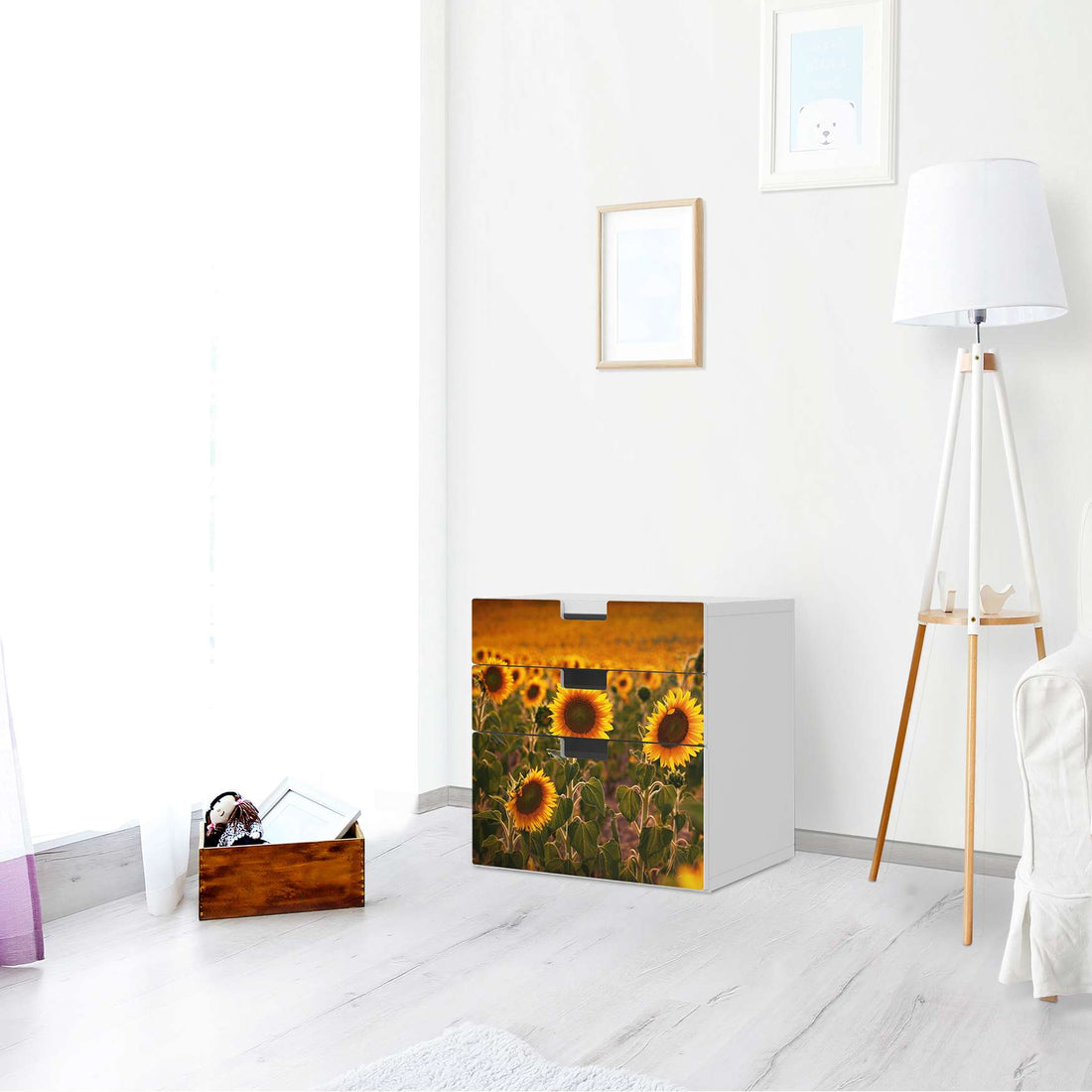 Folie für Möbel Sunflowers - IKEA Stuva Kommode - 3 Schubladen (Kombination 1) - Wohnzimmer