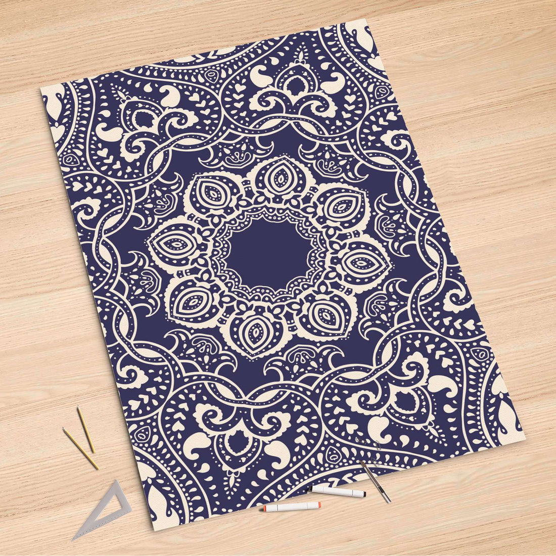 Folienbogen Blue Mandala - 100x150 cm