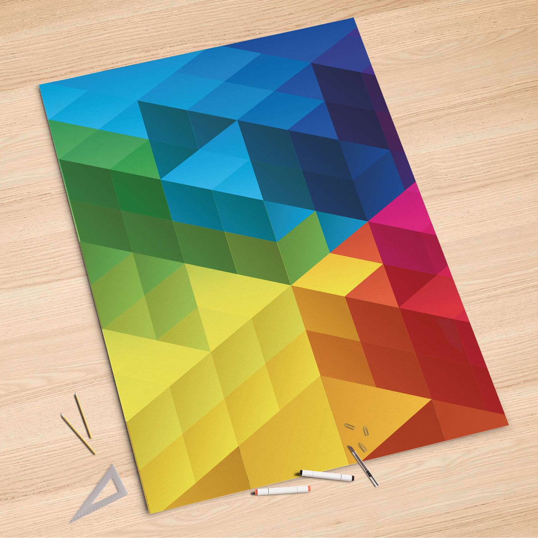 Folienbogen Colored Cubes - 100x150 cm