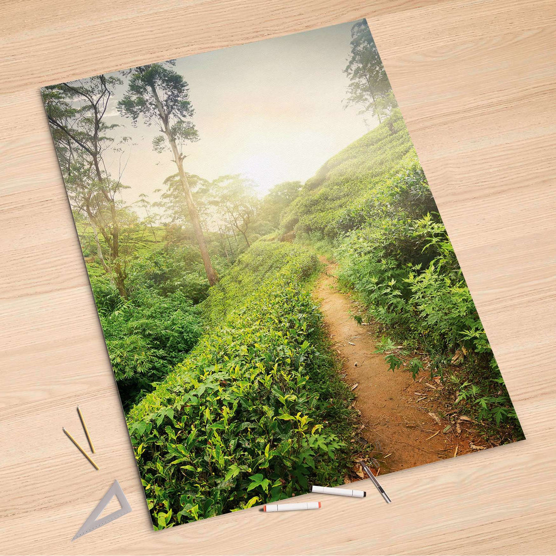 Folienbogen Green Tea Fields - 100x150 cm