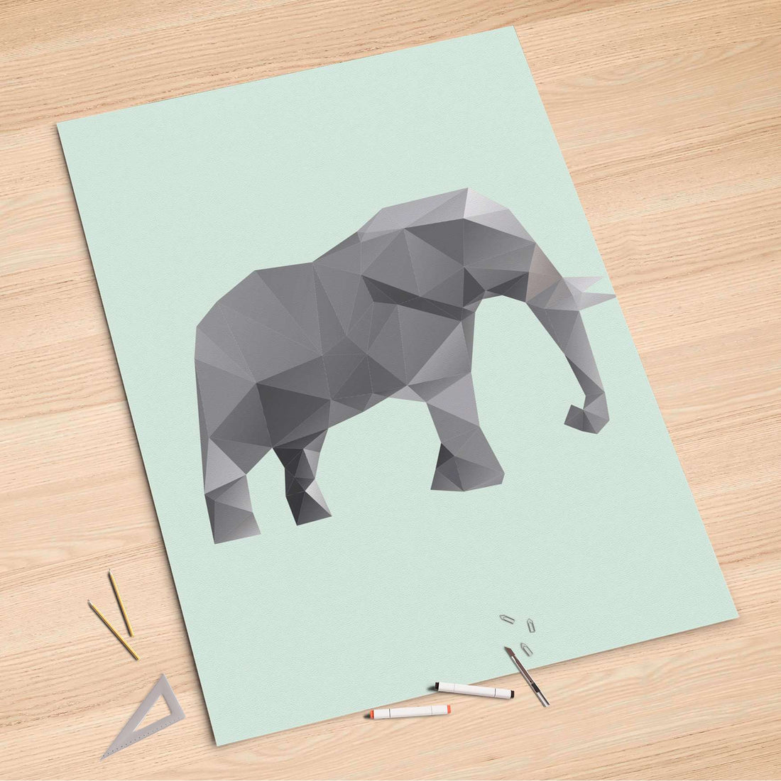 Folienbogen Origami Elephant - 100x150 cm