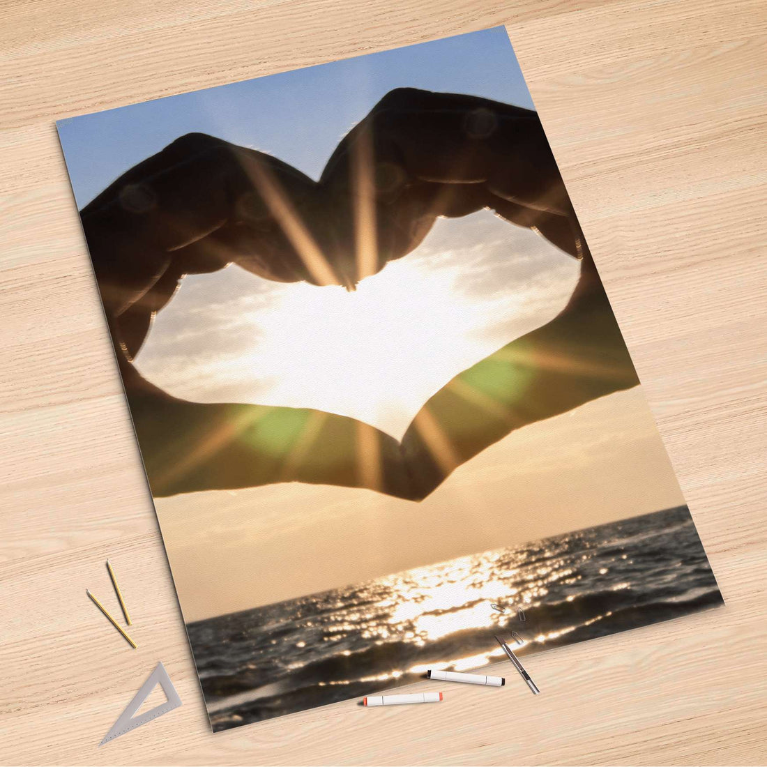 Folienbogen Sunny Heart - 100x150 cm