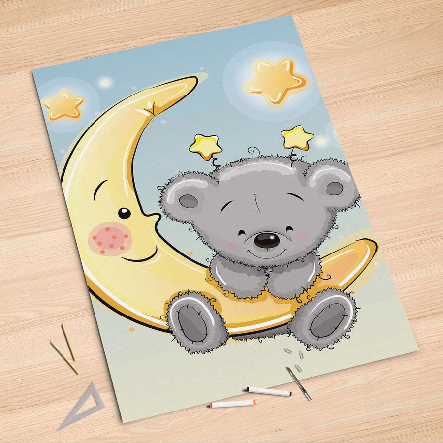 Folienbogen Teddy und Mond - 100x150 cm