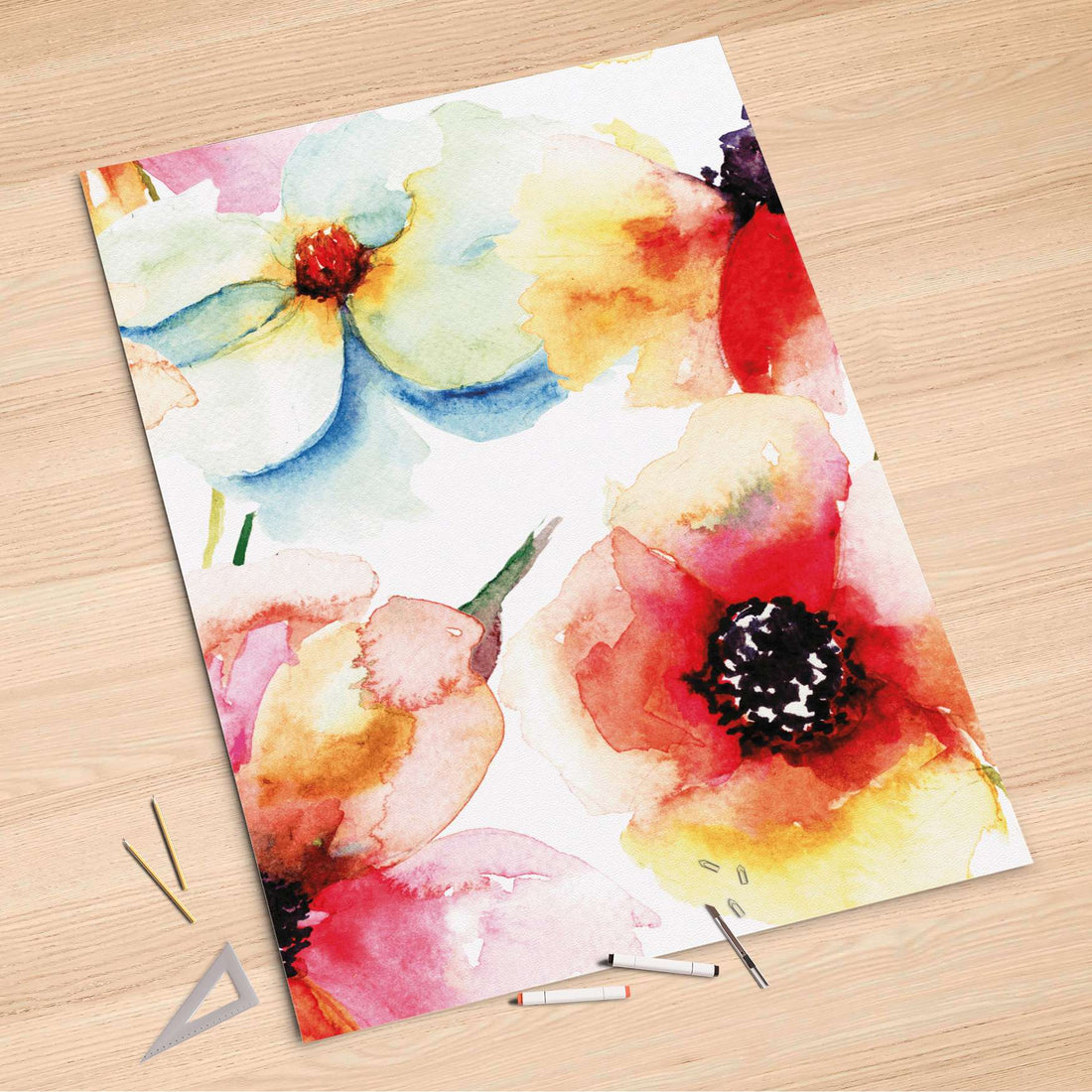 Folienbogen Water Color Flowers - 100x150 cm