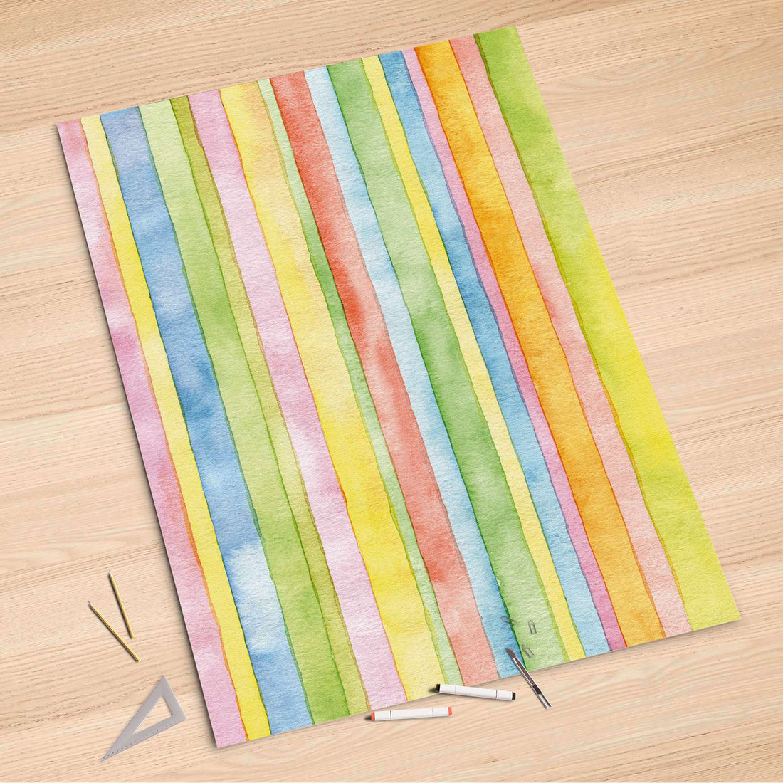 Folienbogen Watercolor Stripes - 100x150 cm