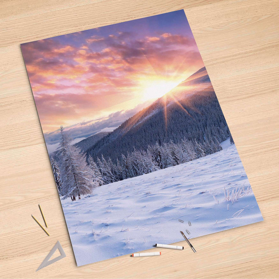 Folienbogen Zauberhafte Winterlandschaft - 100x150 cm