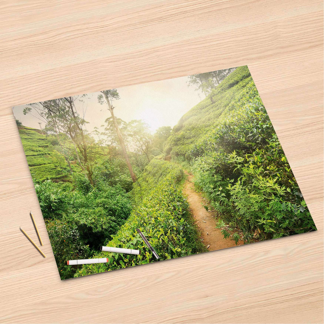 Folienbogen Green Tea Fields - 120x80 cm