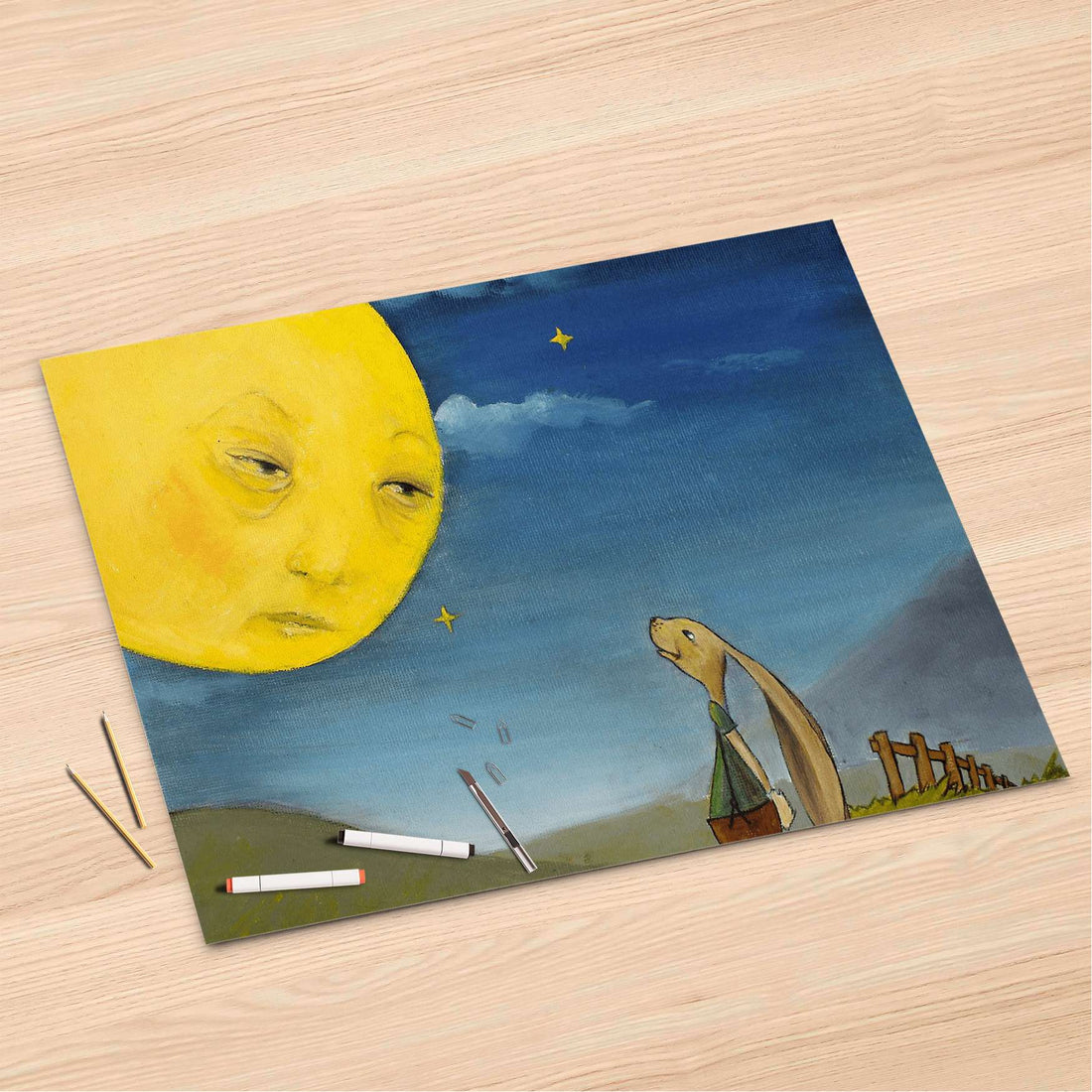 Folienbogen Hase und Mond - 120x80 cm