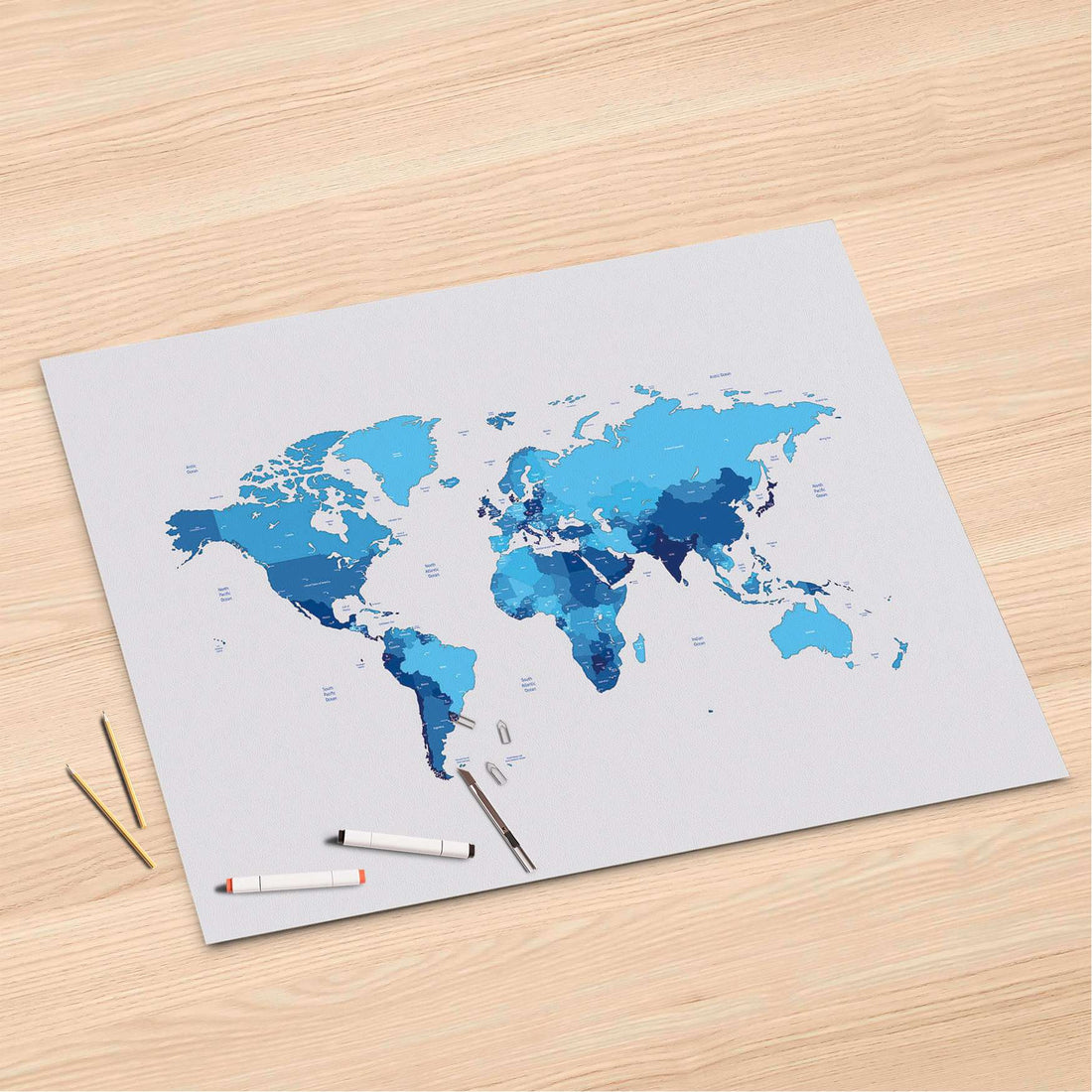 Folienbogen Politische Weltkarte - 120x80 cm