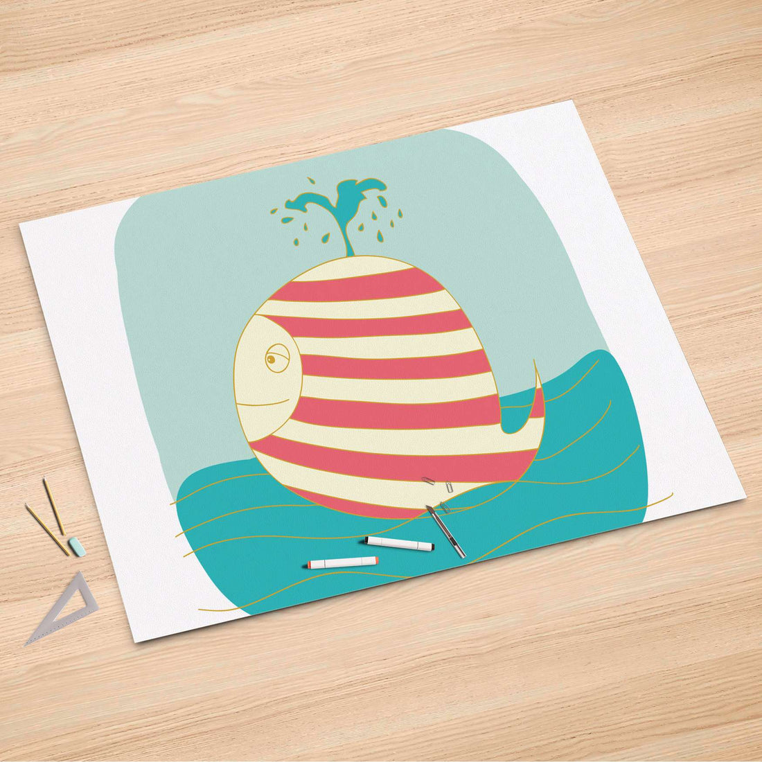 Folienbogen Funny Wale - 150x100 cm