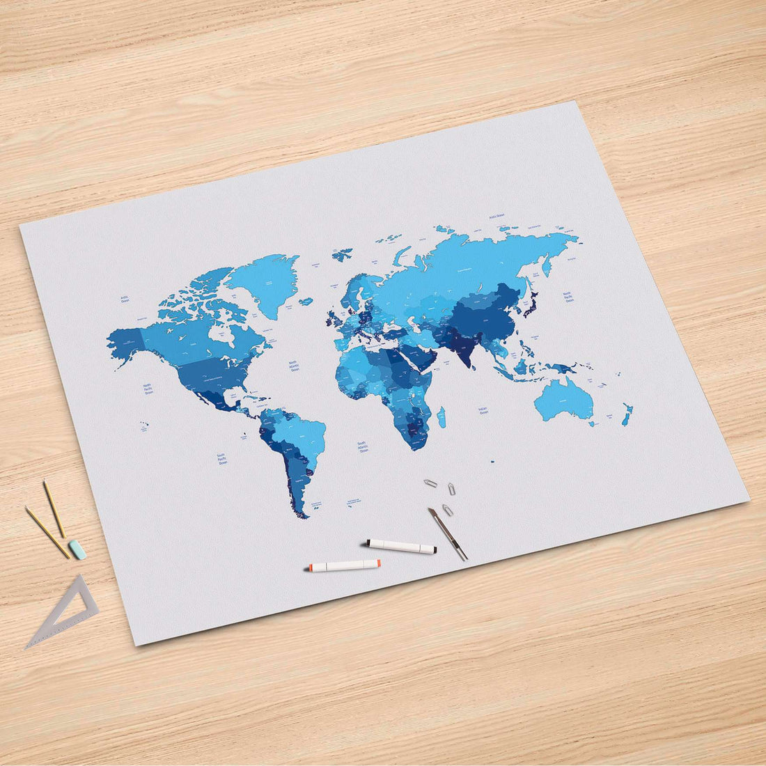 Folienbogen Politische Weltkarte - 150x100 cm