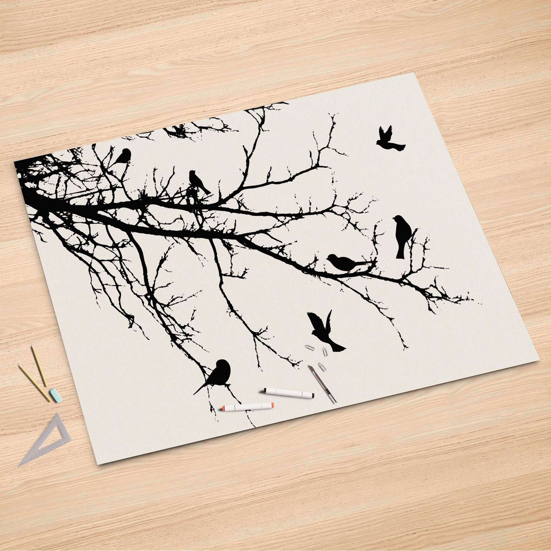 Folienbogen Tree and Birds 1 - 150x100 cm