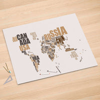 Folienbogen World Map - Braun - 150x100 cm