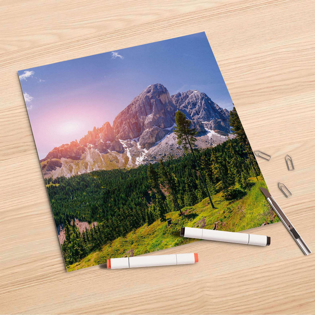 Folienbogen Alpenblick - 30x30 cm