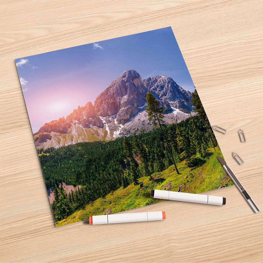 Folienbogen Alpenblick - 30x30 cm