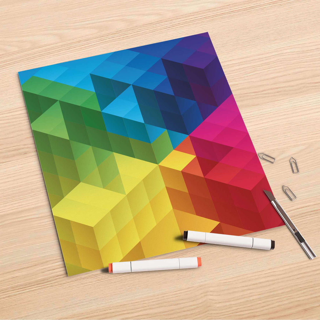 Folienbogen Colored Cubes - 30x30 cm