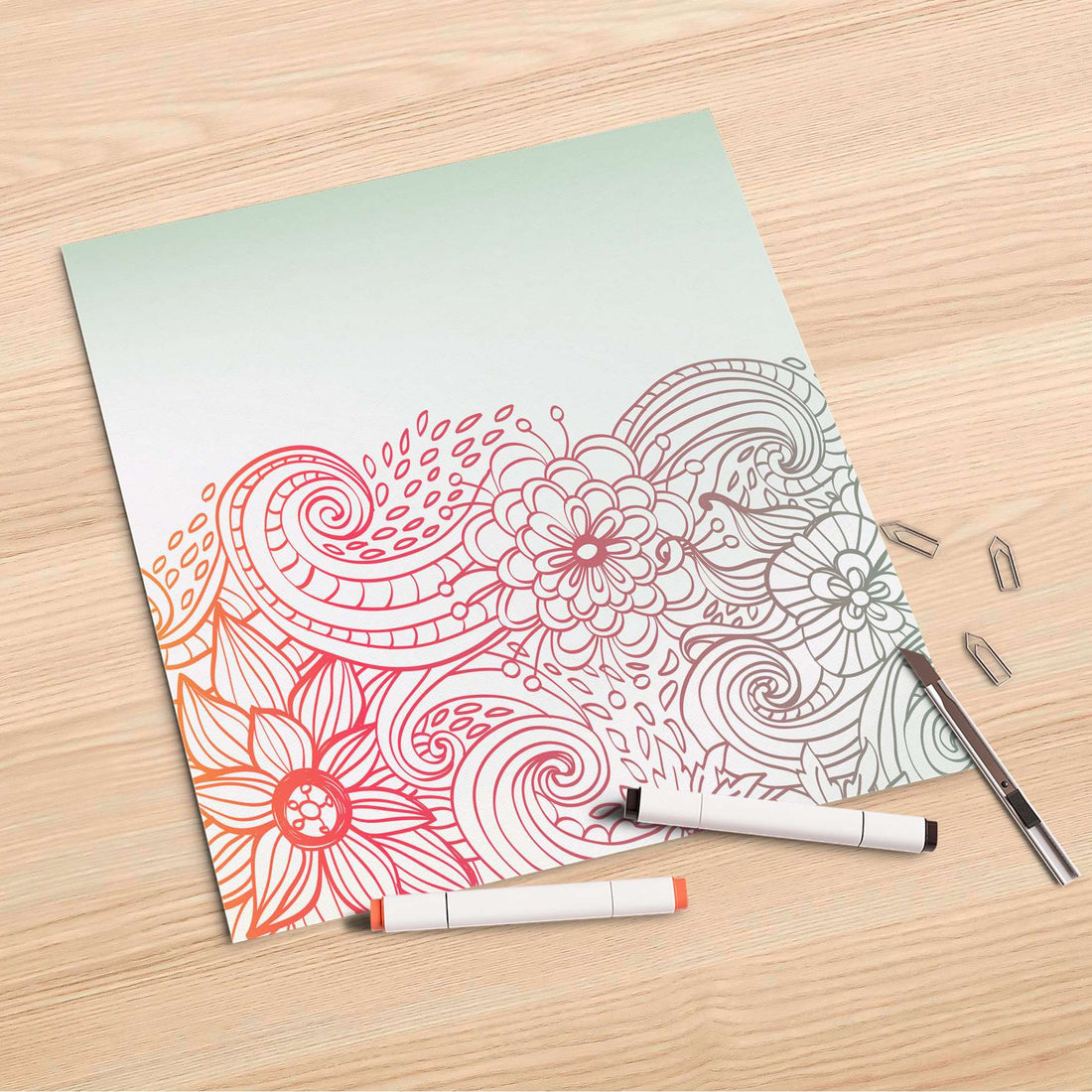 Folienbogen Floral Doodle - 30x30 cm