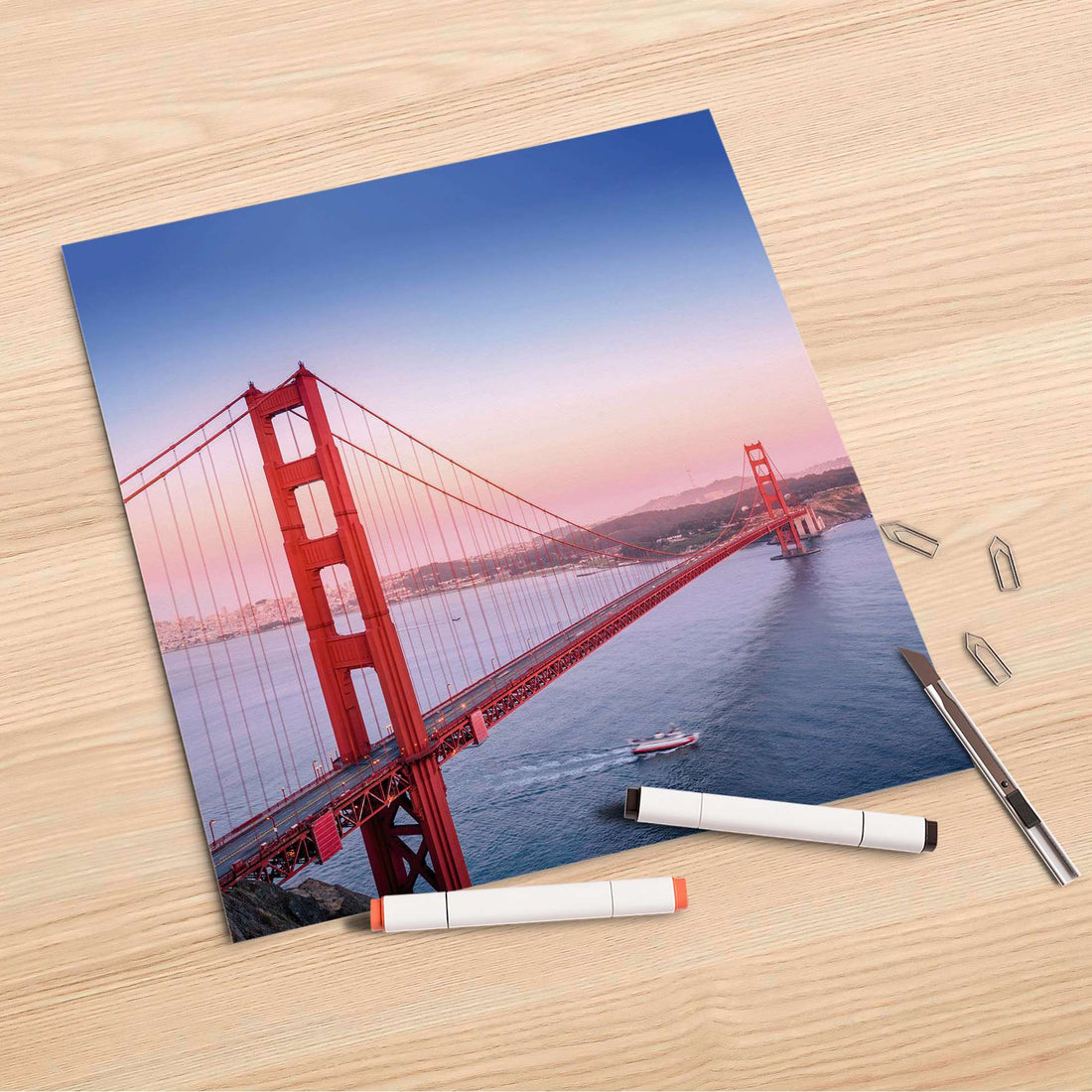 Folienbogen Golden Gate - 30x30 cm