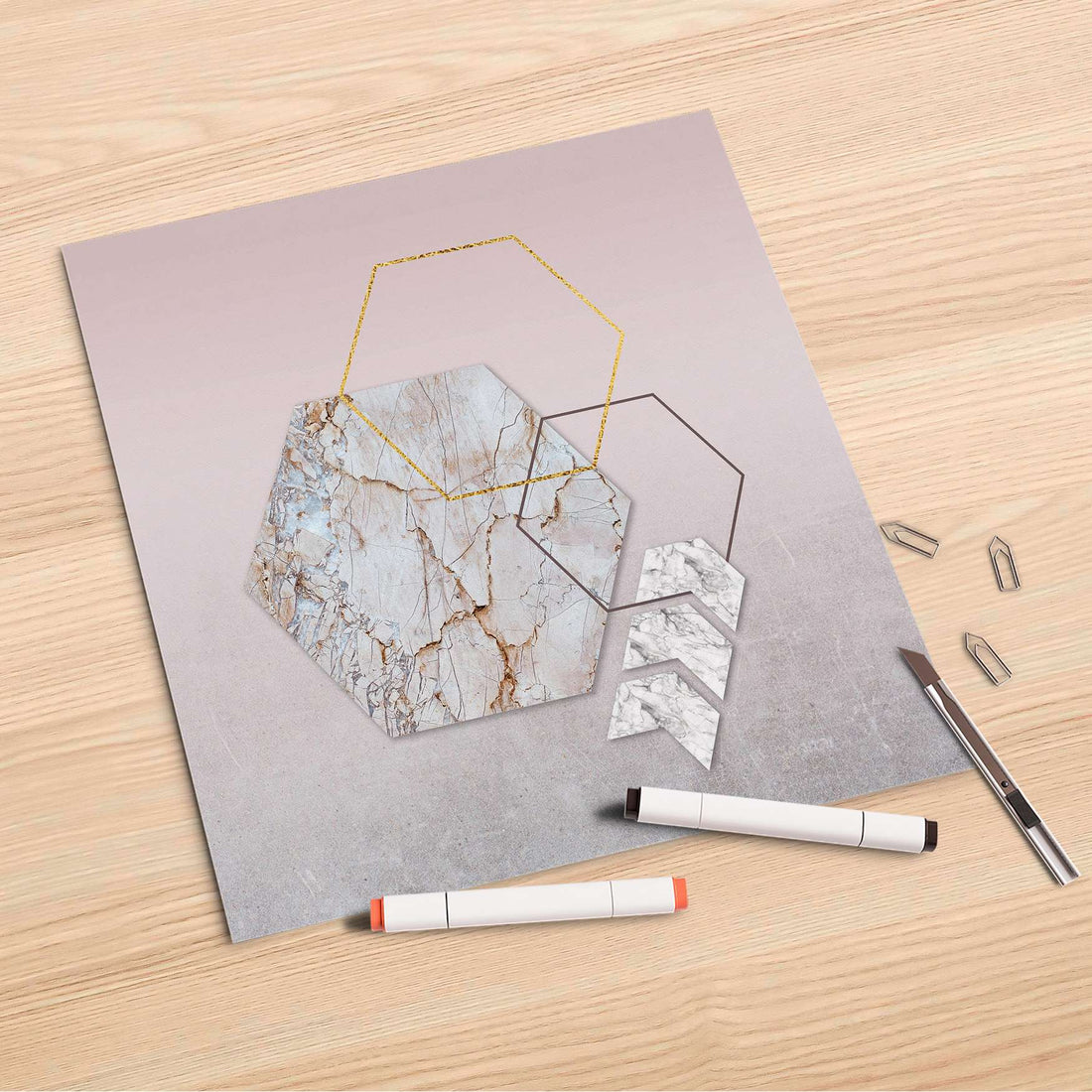 Folienbogen Hexagon - 30x30 cm