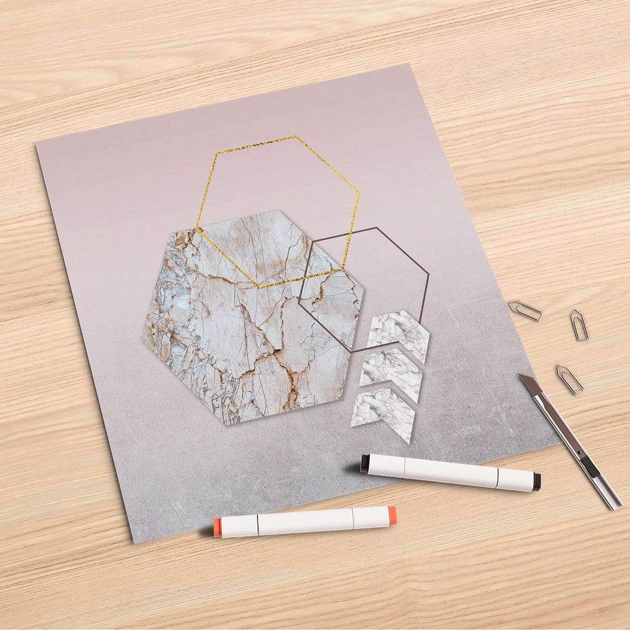Folienbogen Hexagon - 30x30 cm