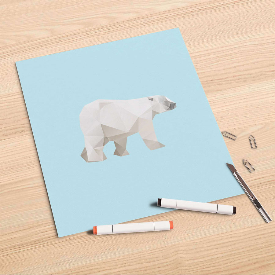 Folienbogen Origami Polar Bear - 30x30 cm