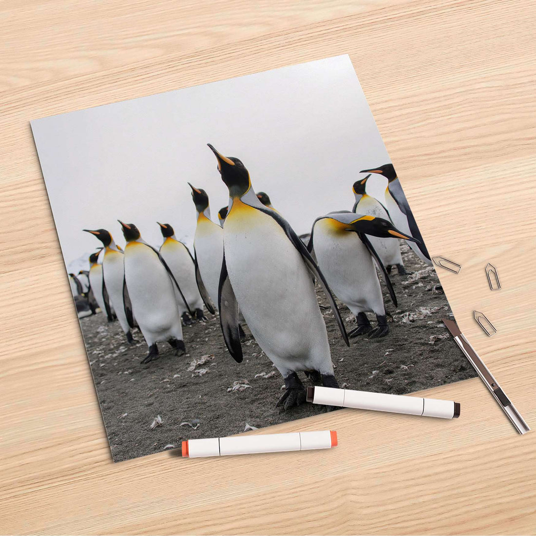 Folienbogen Penguin Family - 30x30 cm