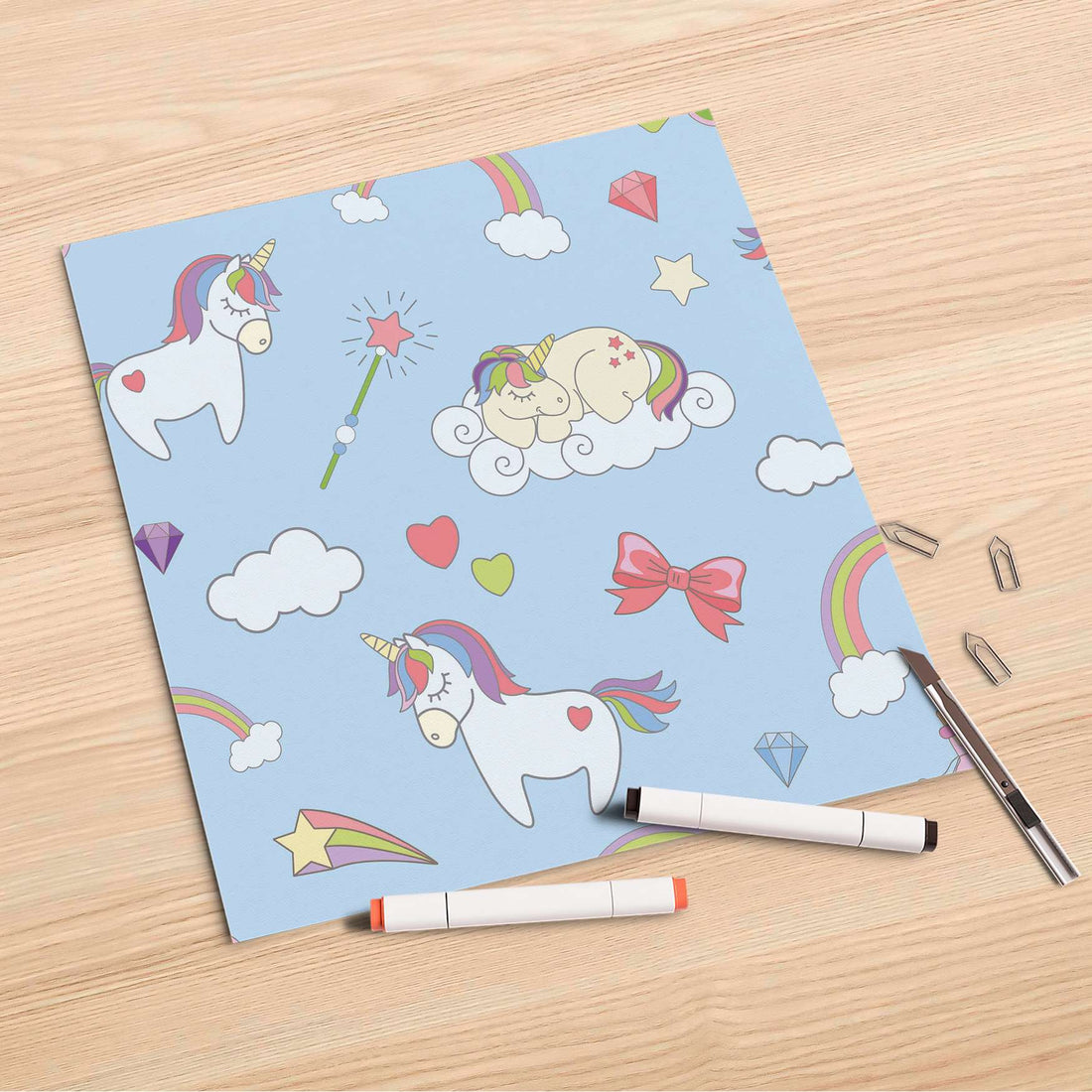 Folienbogen Rainbow Unicorn - 30x30 cm
