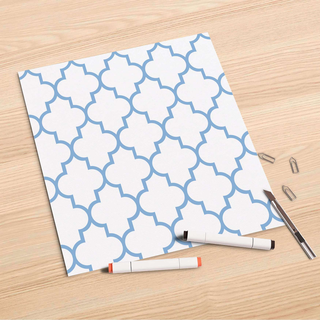 Folienbogen Retro Pattern - Blau - 30x30 cm