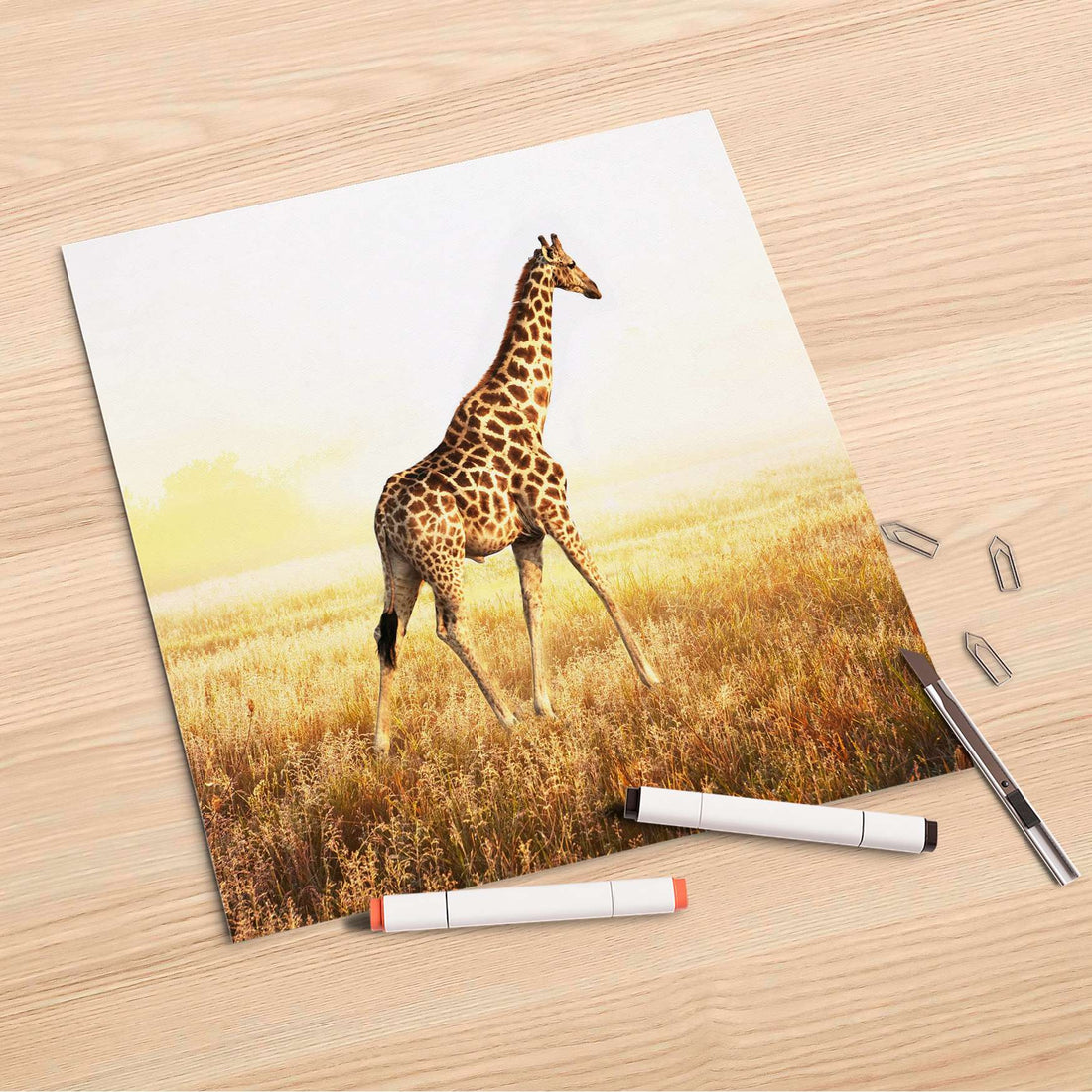 Folienbogen Savanna Giraffe - 30x30 cm