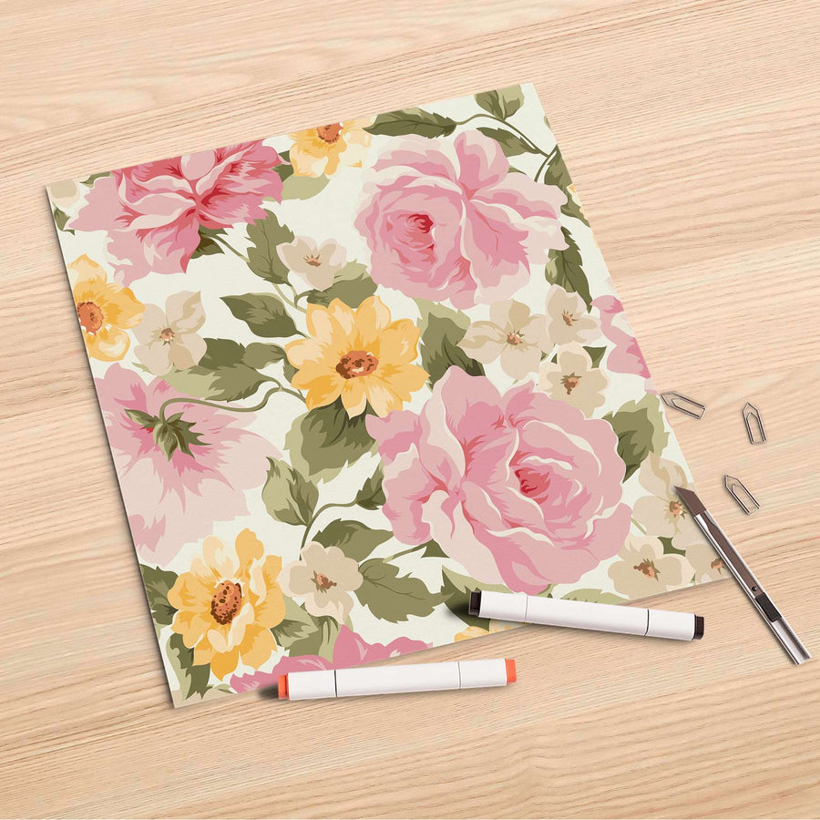 Folienbogen Vintage Flowers - 30x30 cm
