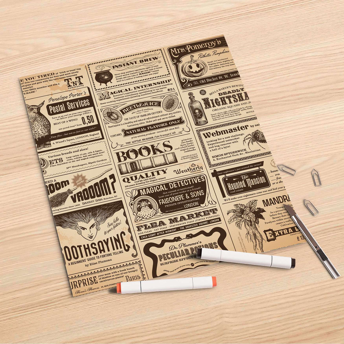 Folienbogen Vintage Newspaper - 30x30 cm