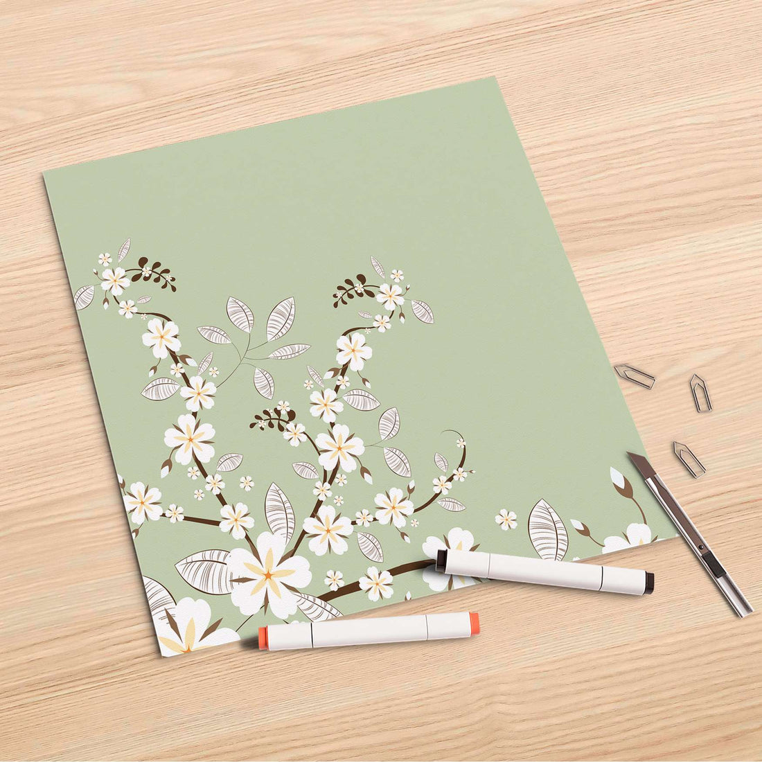 Folienbogen White Blossoms - 30x30 cm