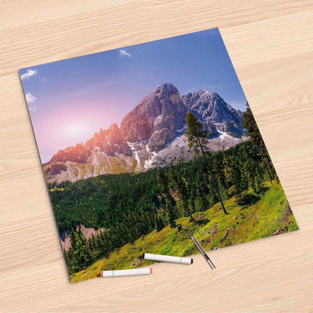 Folienbogen Alpenblick - 60x60 cm