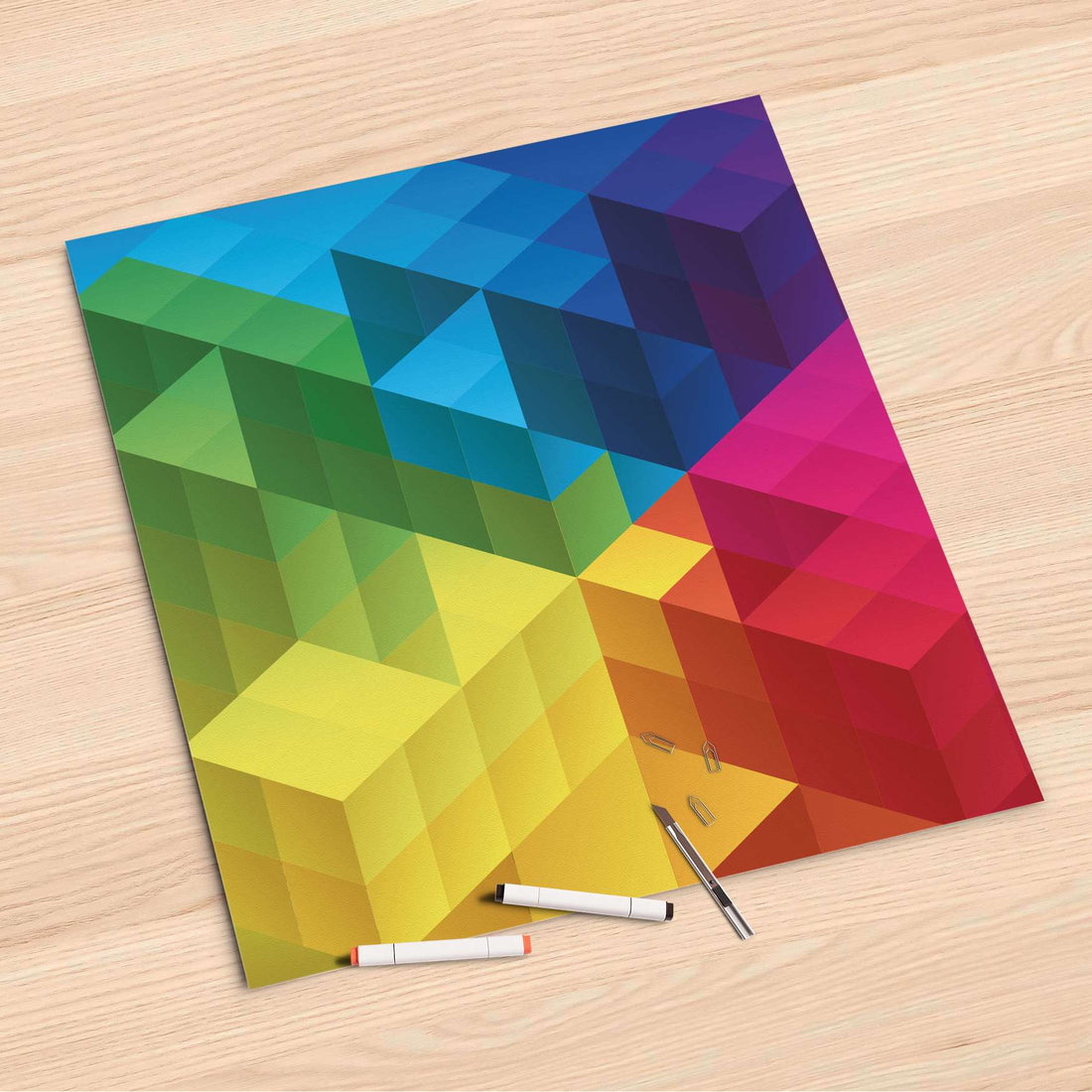 Folienbogen Colored Cubes - 60x60 cm