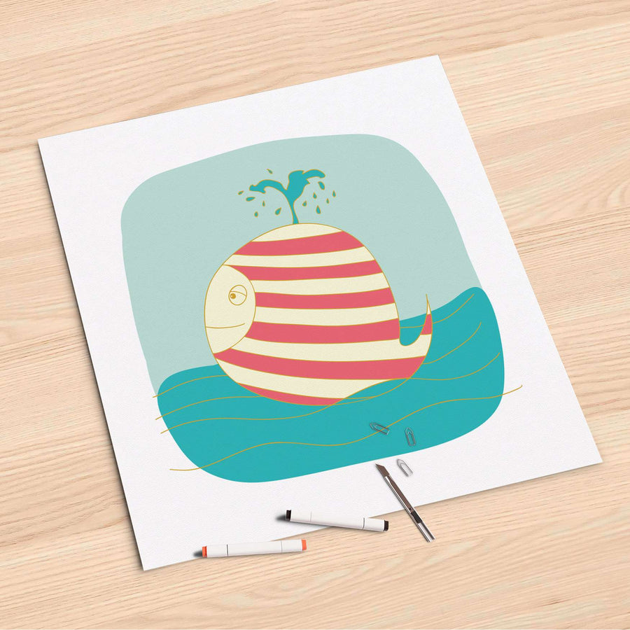 Folienbogen Funny Wale - 60x60 cm