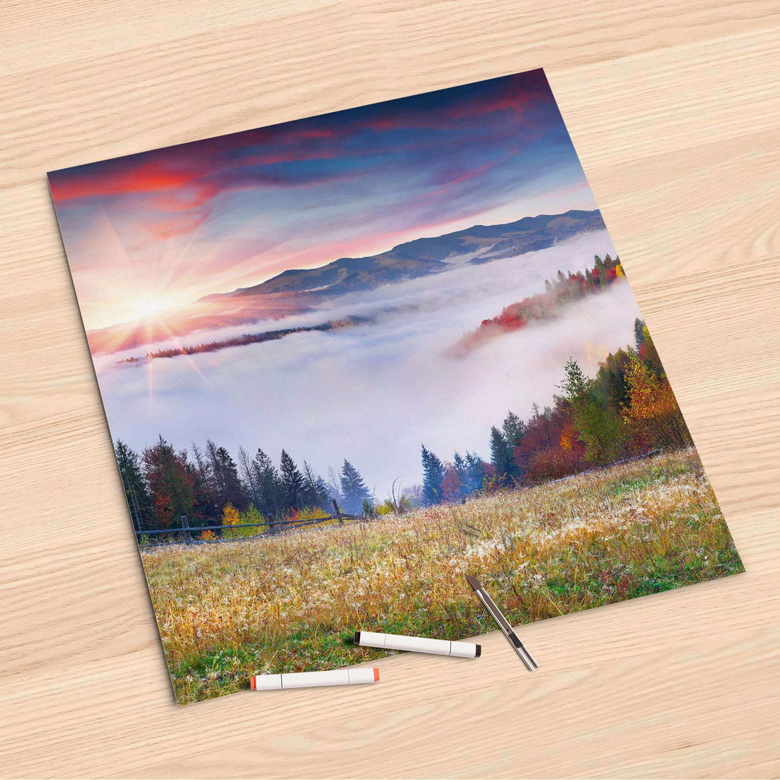 Folienbogen Herbstwald - 60x60 cm