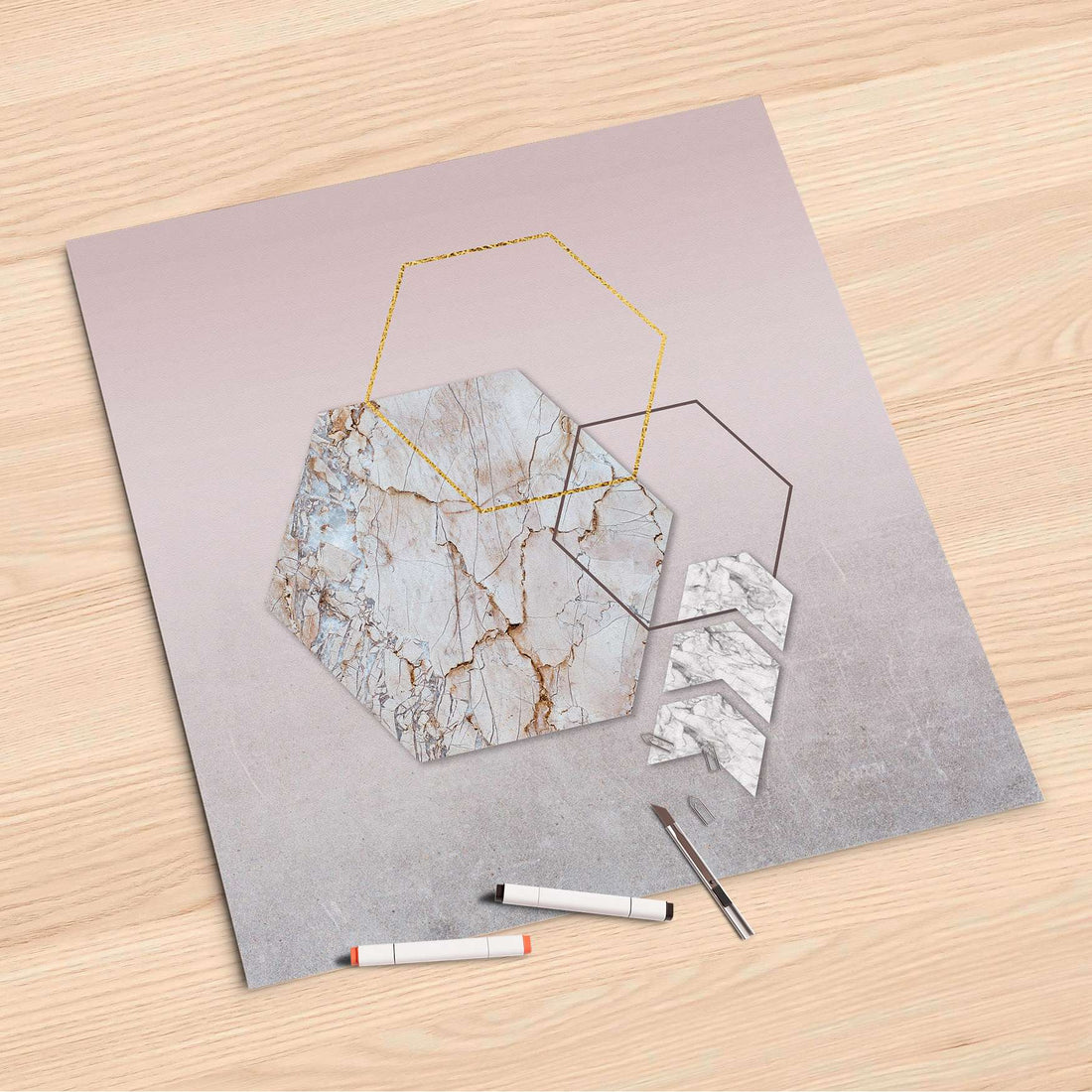 Folienbogen Hexagon - 60x60 cm
